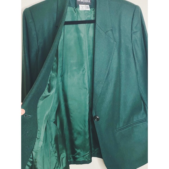 Sag Harbor Women's Vintage Classic Lined 100% Wool Plaid Blazer - Picture 4 of 11